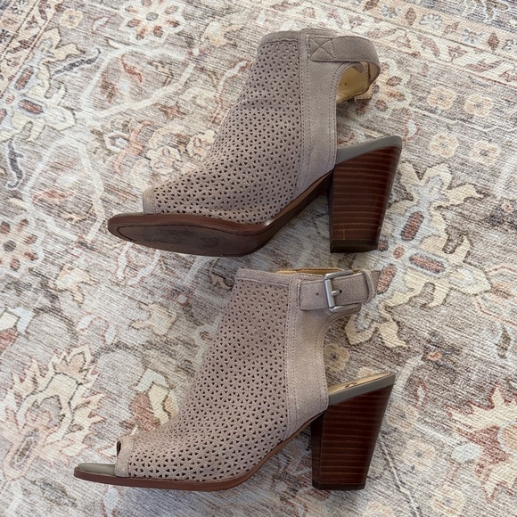 Sam Edelman Taupe Peep-Toe Heeled Boots - Picture 4 of 6